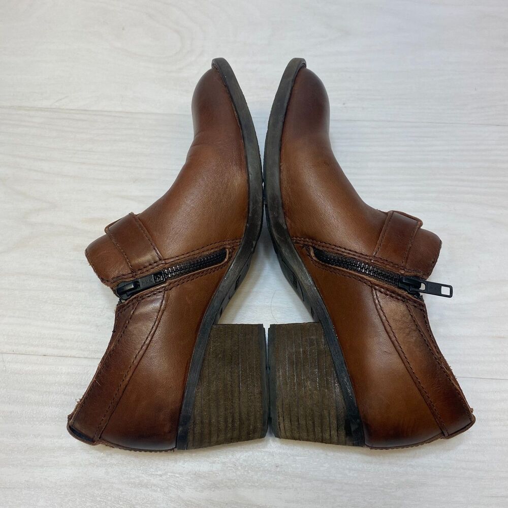 Born Timmons‎ Ankle Boots Women’s Size 8.5M Brown Leather Block Heel Comfort - Picture 3 of 10